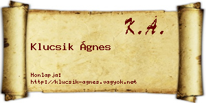 Klucsik Ágnes névjegykártya
